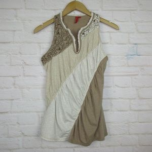 One September Anthropologie size S Taupe Top